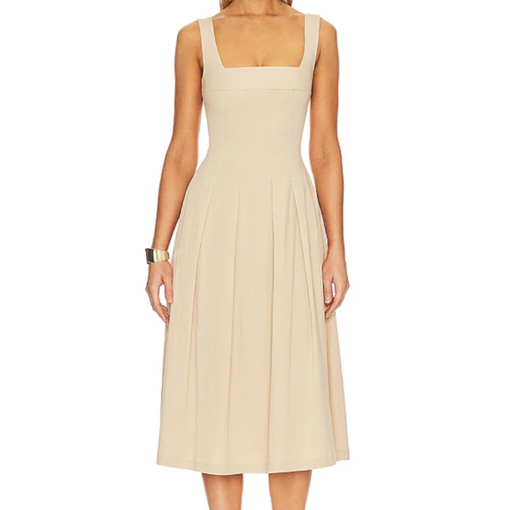 Corset Pleated Midi Dress